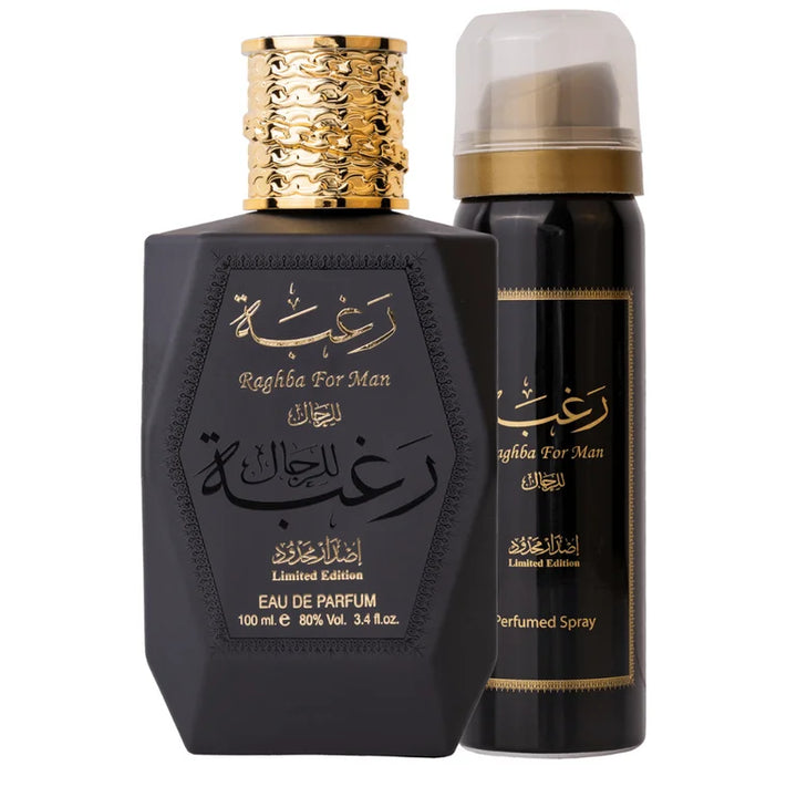 Lattafa Raghba with Deodorant Eau De Parfum 3.4Fl oz Natural Spray Perfume