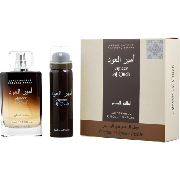 Lattafa Ameer Al Oud with Deodorant Eau De Parfum 3.4Fl oz Natural Spray Perfume