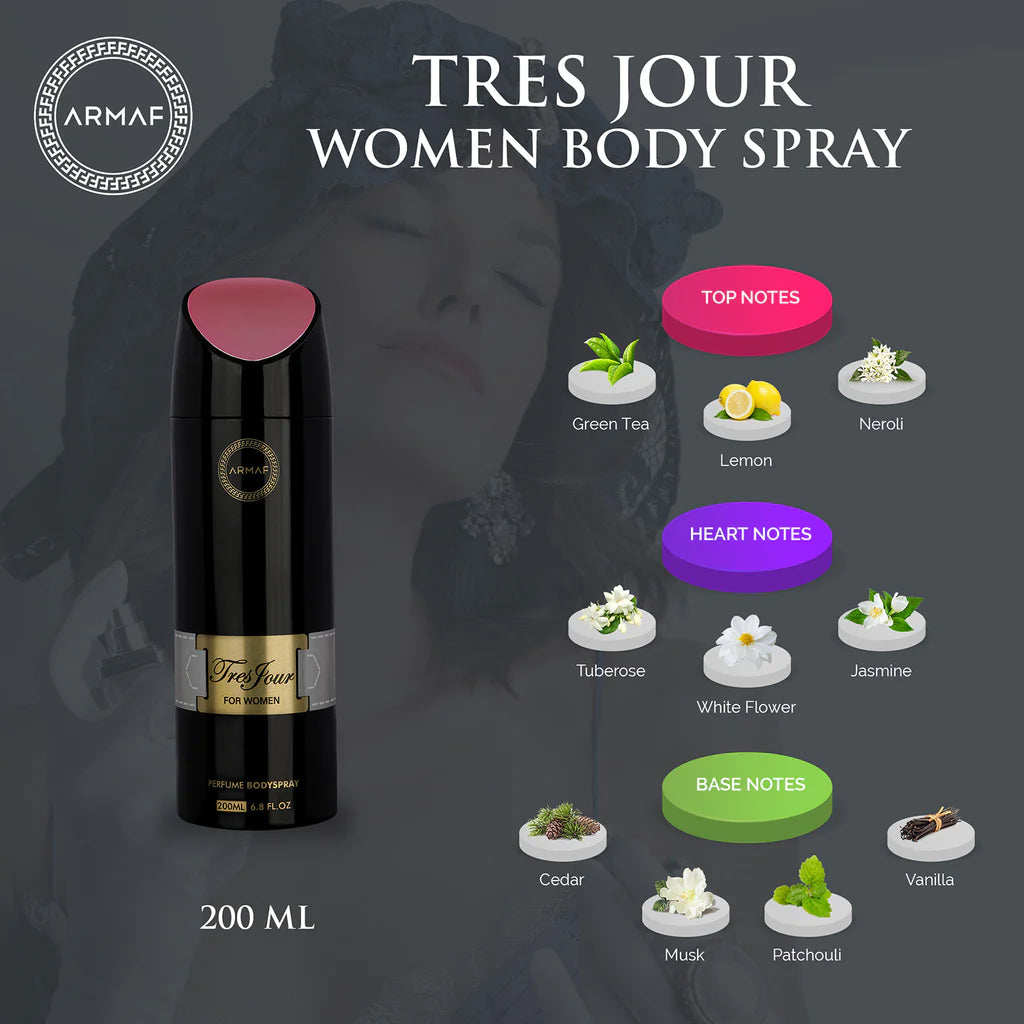 Armaf Tres Jour Perfume Body Spray For Women 200ML