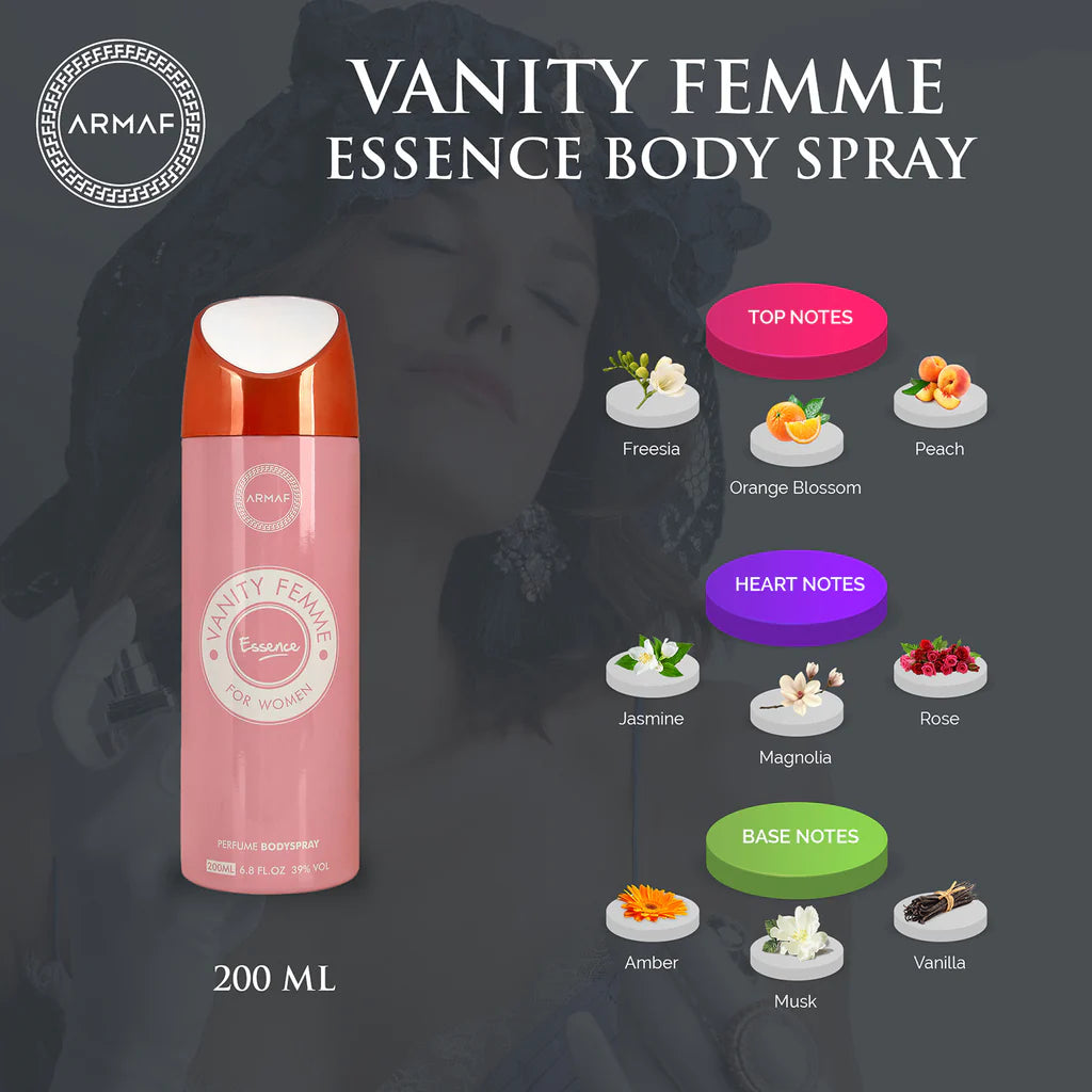 Armaf Vanity Femme Essence Perfume Body Spray For Women 200ML