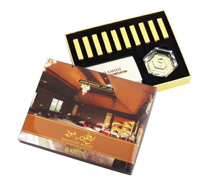 HAMIDI LUXURY BAKHOOR MOOD BAKHOOR 10 INCENSE STICK WITH CRYSTAL BASE