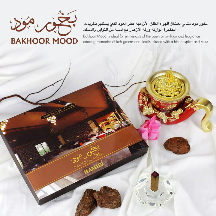 HAMIDI LUXURY BAKHOOR MOOD BAKHOOR 10 INCENSE STICK WITH CRYSTAL BASE