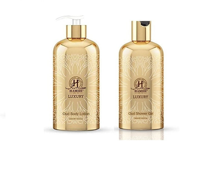 Hamidi Luxury Oud 2pc Set .16.9 oz. Body Lotion / 16.9 oz. Shower Gel