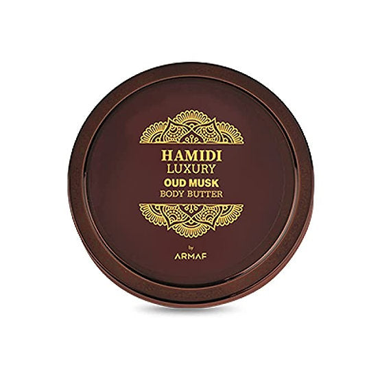 Hamidi Luxury Oud Musk 3pc Set .16.9 oz Body Scrub / Shower Gel/ Body Butter