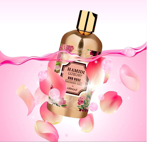 Hamidi Luxury Oud Rose 16.9 oz. Shower Gel