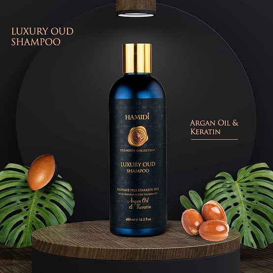 Hamidi Luxury Oud Shampoo Argan Oil & Keratin 480ml Sulphate and Paraben Free