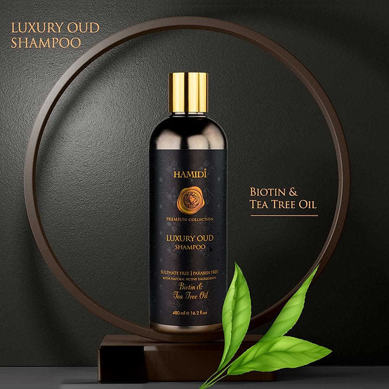 Hamidi Luxury Oud Shampoo Biotin & Tea Tree 480ml Sulphate and Par