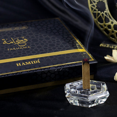 HAMIDI LUXURY BAKHOOR FAKHAMA 10 INCENSE STICK WITH CRYSTAL BASE HOME FRAGRANCE