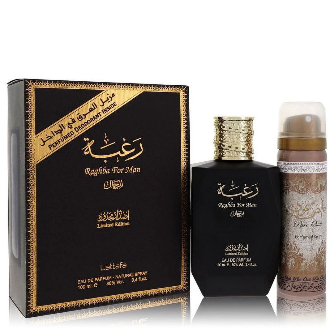 Lattafa Raghba with Deodorant Eau De Parfum 3.4Fl oz Natural Spray Perfume