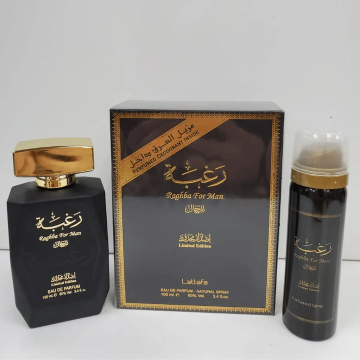 Lattafa Raghba with Deodorant Eau De Parfum 3.4Fl oz Natural Spray Perfume