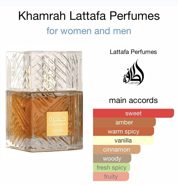 Lattafa Khamrah Eau De Parfum 3.4Fl oz Natural Spray Perfume