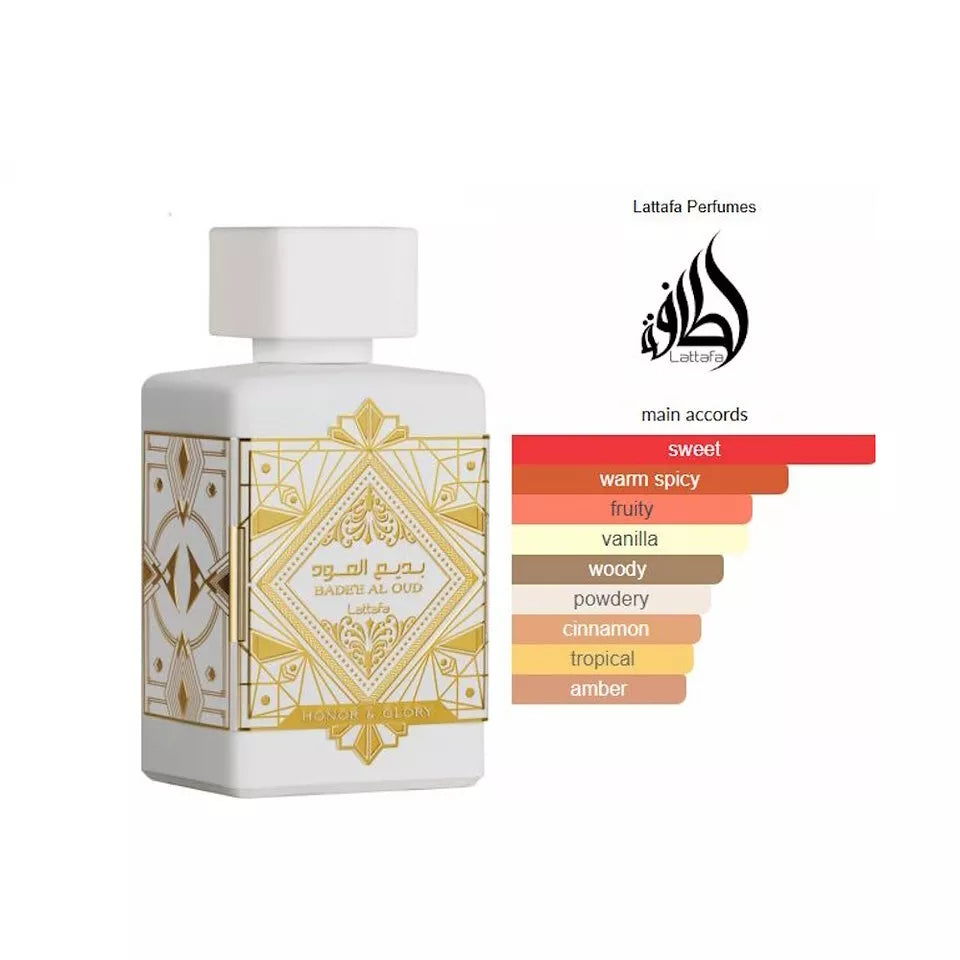 Lattafa Badee Al Oud Honor & Glory Eau De Parfum 3.4Fl oz Natural Spray Perfume